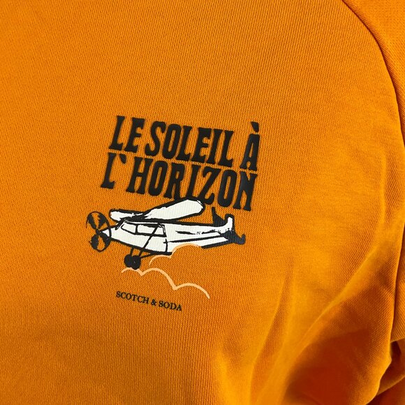 Scotch & Soda/Maison Scotch Sweatshirt S Orange Sun Rat Le Soleil A L'Horizon - Picture 5 of 12